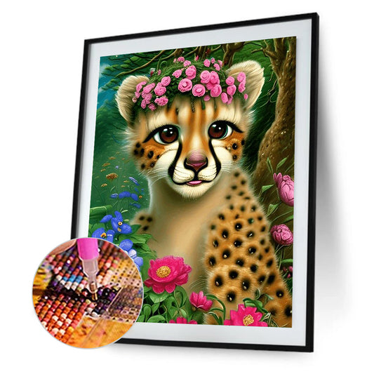 Leopard 30*40Ccm(canvas) full round drill diamond painting