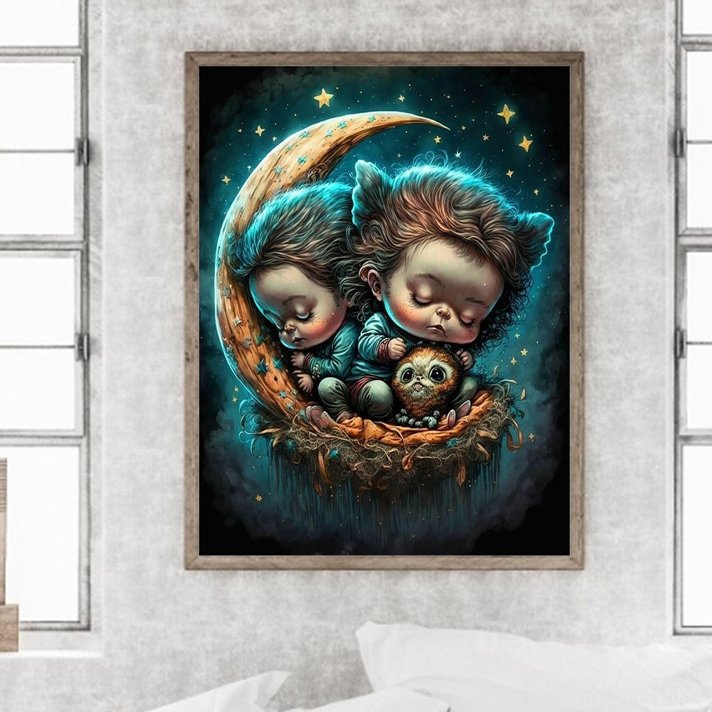 Moon Baby 30*40Ccm(canvas) full round drill diamond painting