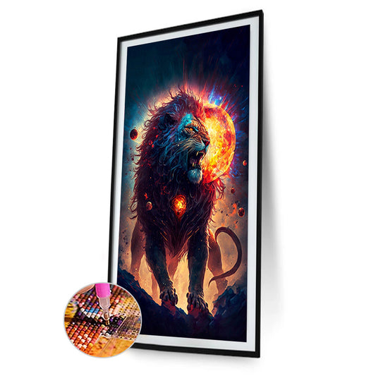 Lion And Fireball 40*70Ccm(canvas) full round drill diamond painting