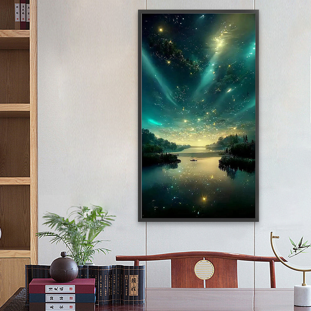 Starry Night Scene 40*70Ccm(canvas) full round drill diamond painting