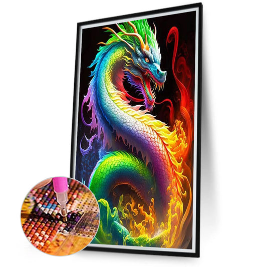Colorful Dragon - Full Square Drill Diamond Painting 40*70CM