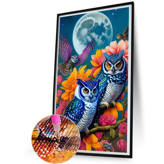 Owl - Full Round Drill Diamond Painting 30*50CM