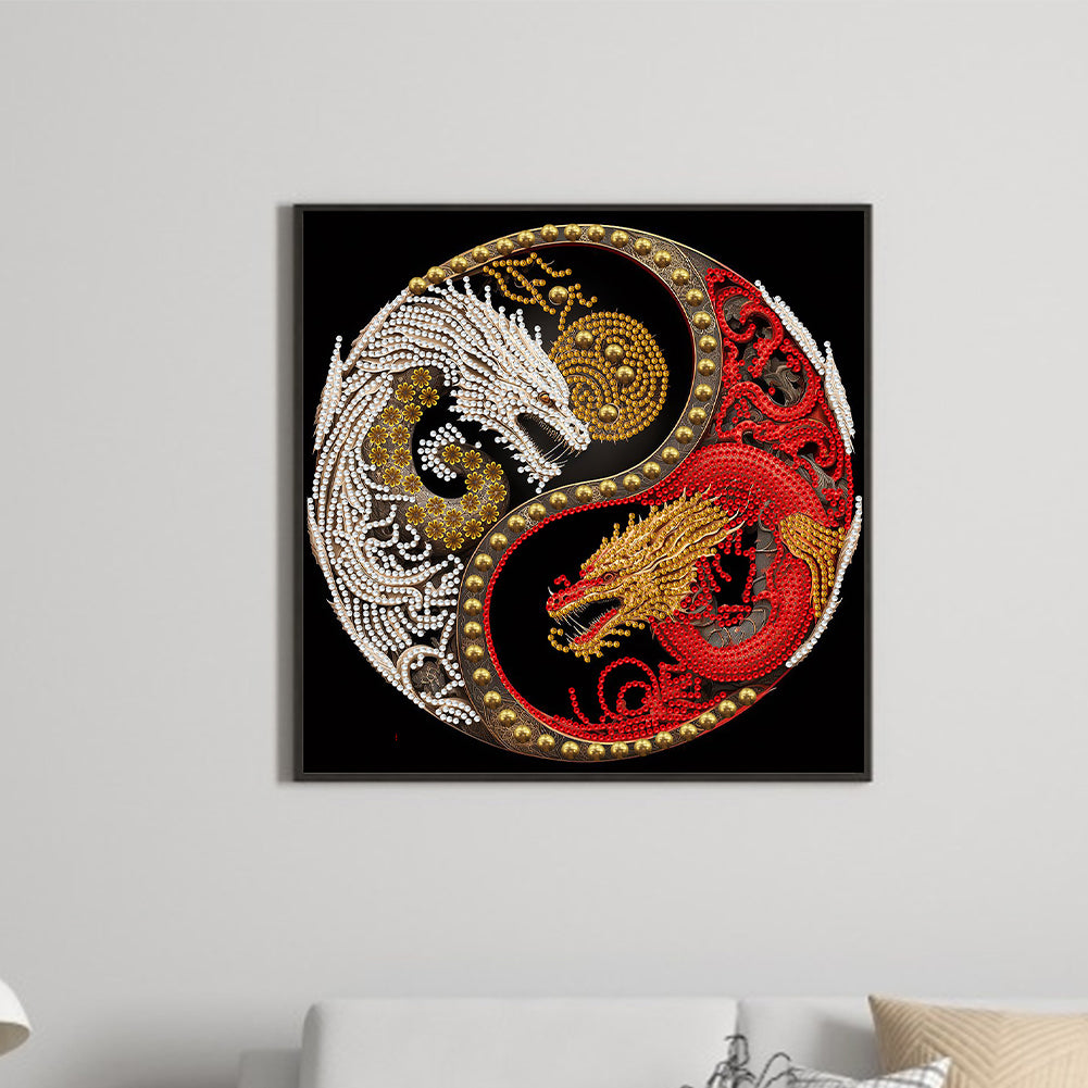 Tai Chi Yin Yang Dragon - Special Shaped Drill Diamond Painting 30*30CM