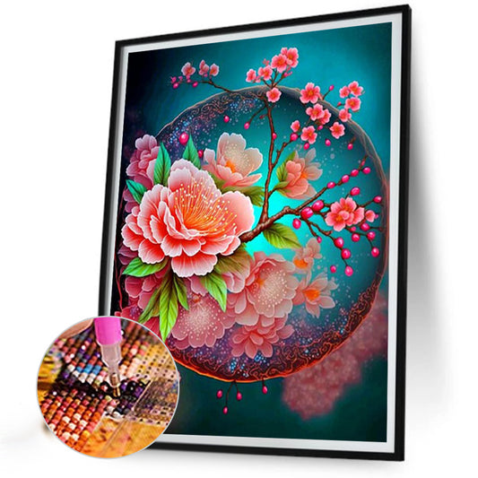 Beautiful Peach Blossom - Full Round Drill Diamond Painting 30*40CM