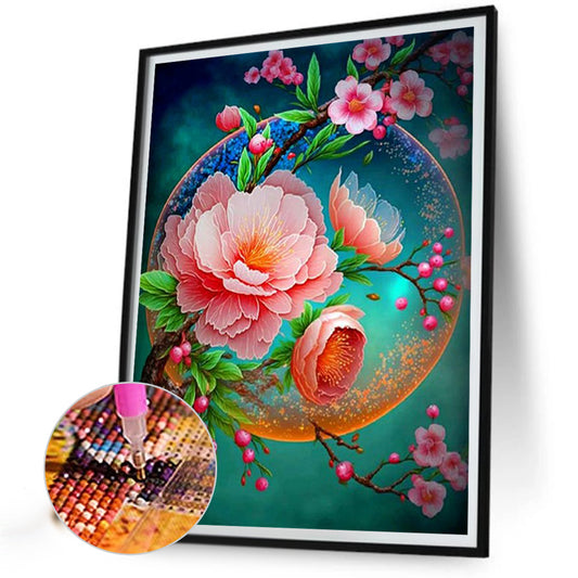 Beautiful Peach Blossom - Full Round Drill Diamond Painting 30*40CM