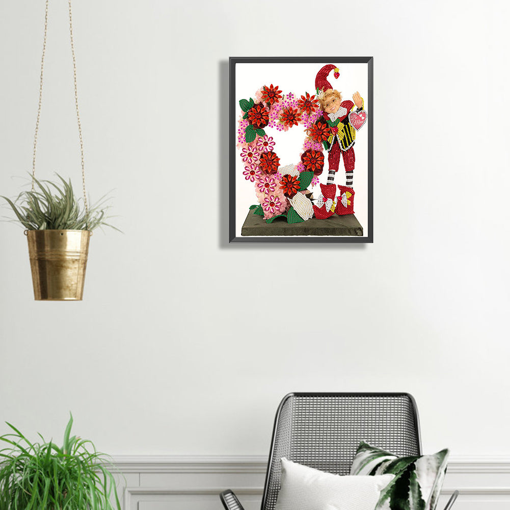 Valentine Elf - Special Shaped Drill Diamond Painting 30*40CM