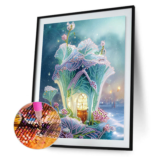 Lotus Cottage - Special Shaped Drill Diamond Painting 30*40CM