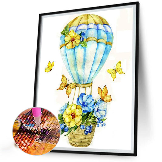 Flowers And Hot Air Balloons - Full Round Drill Diamond Painting 30*40CM