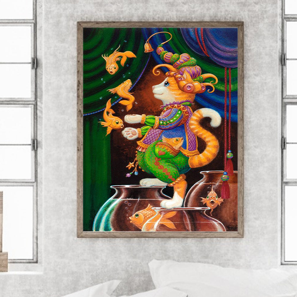 Acrobatic Kitten - Full Square Drill Diamond Painting 30*40CM