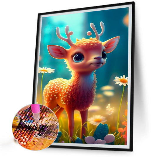 Big Eyed Elk - Full Round Drill Diamond Painting 30*40CM