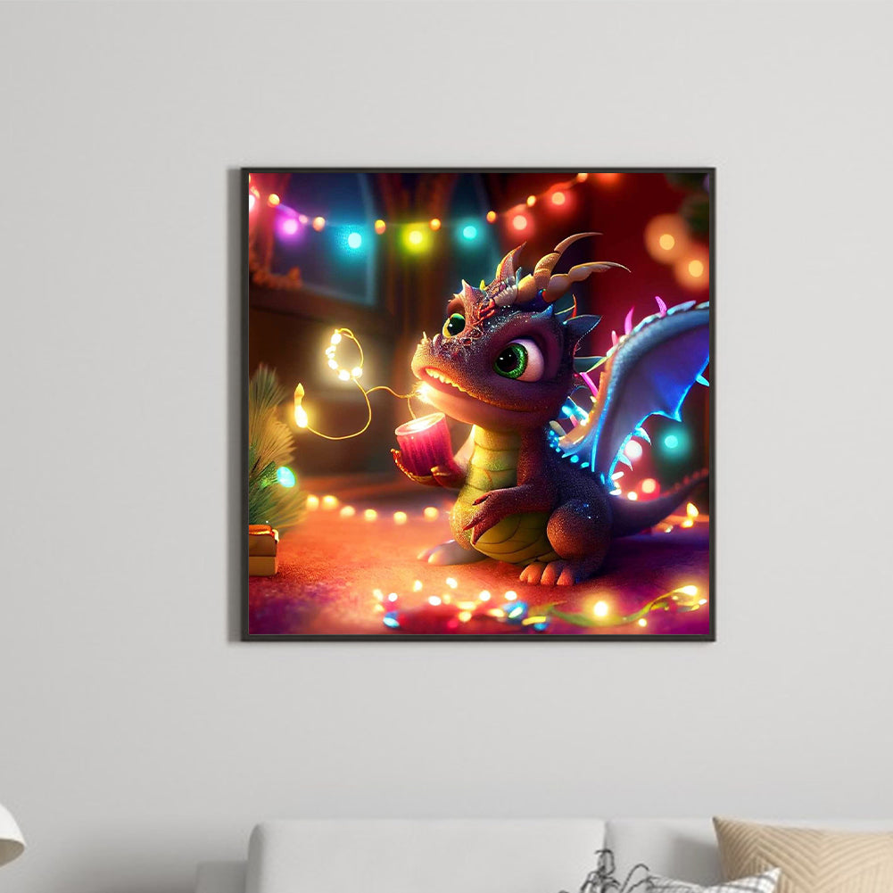 Little Dinosaurs Toasting To Each Other - Full Round Drill Diamond Painting 30*30CM