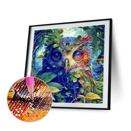 Gentleman'S Owl - Full Round Drill Diamond Painting 30*30CM