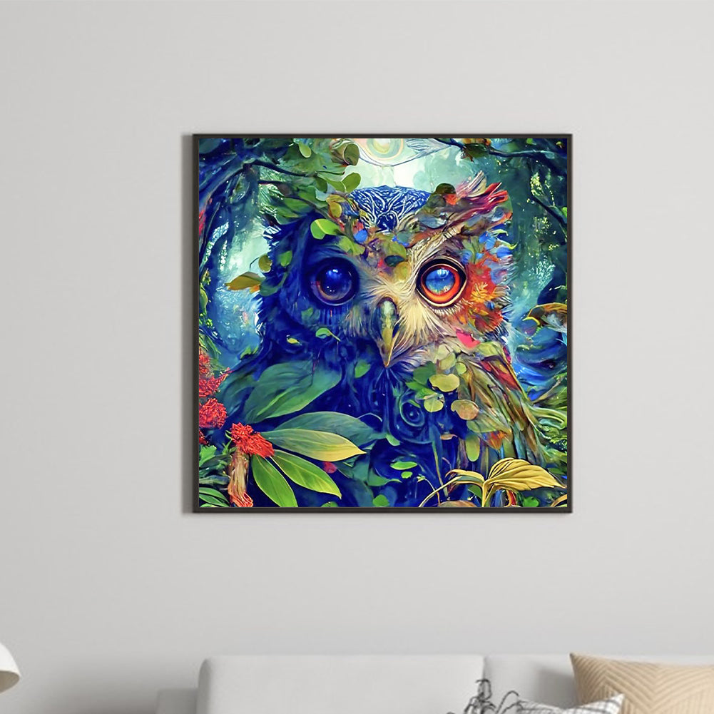 Gentleman'S Owl - Full Round Drill Diamond Painting 30*30CM