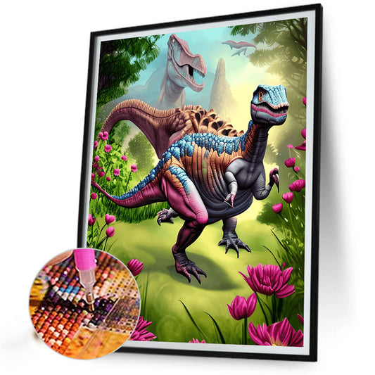 Era Of Dinosaurs - Full Round Drill Diamond Painting 30*40CM