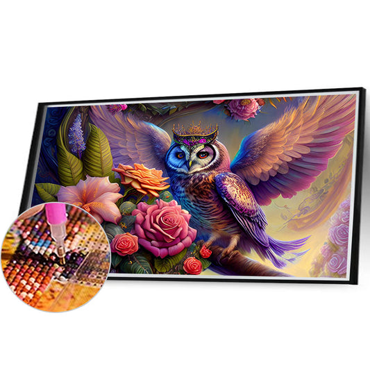 Flowers And Owls - Full Round Drill Diamond Painting 40*30CM