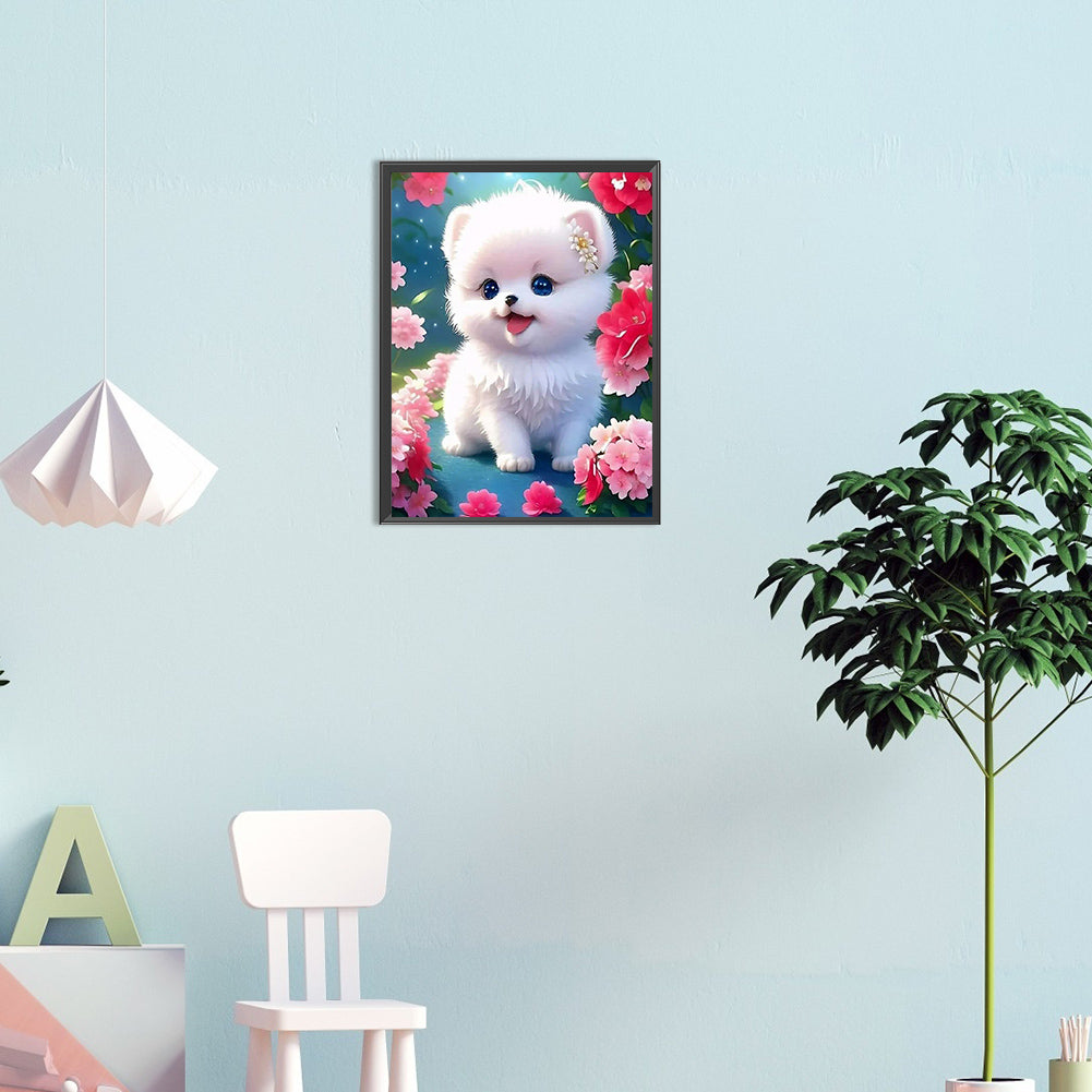 Cute Puppy - Full Round Drill Diamond Painting 30*40CM