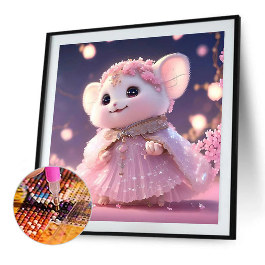 Powder Quartz Mouse - Full Round Drill Diamond Painting 30*30CM