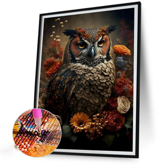 Owl - Full Round Drill Diamond Painting 30*40CM