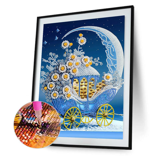 Dream Blue Carriage House - Special Shaped Drill Diamond Painting 30*40CM