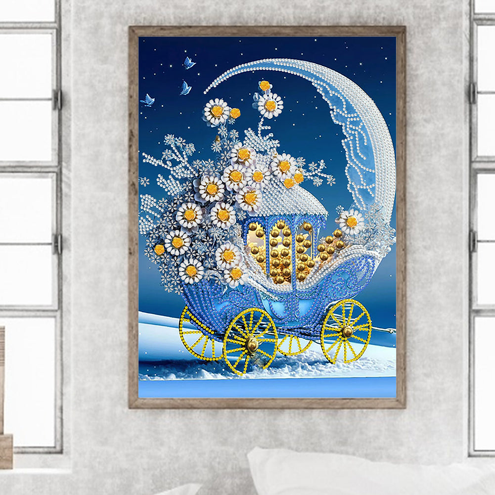 Dream Blue Carriage House - Special Shaped Drill Diamond Painting 30*40CM