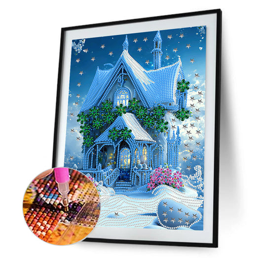 Dream Blue Carriage House - Special Shaped Drill Diamond Painting 30*40CM