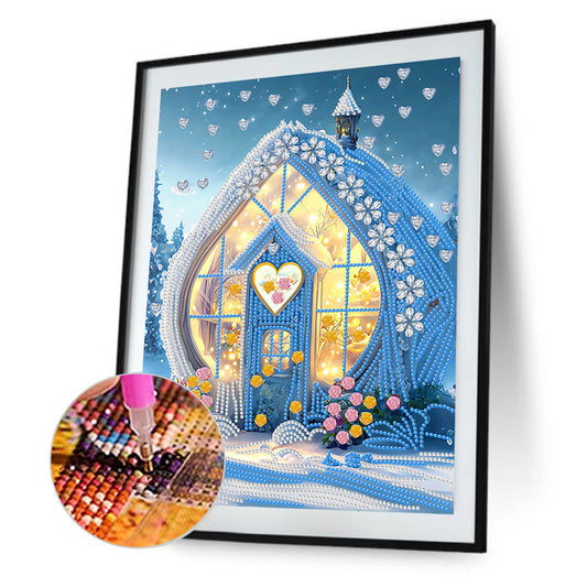 Dream Blue Carriage House - Special Shaped Drill Diamond Painting 30*40CM