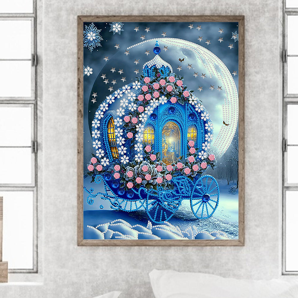 Dream Blue Carriage House - Special Shaped Drill Diamond Painting 30*40CM