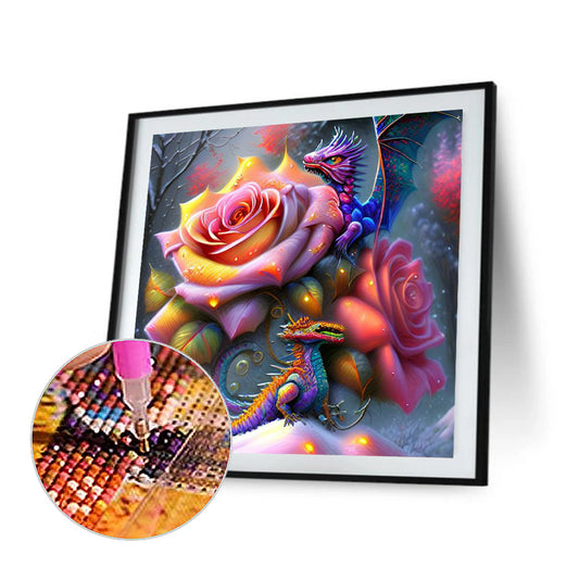 Rose Dragon - Full Round Drill Diamond Painting 30*30CM