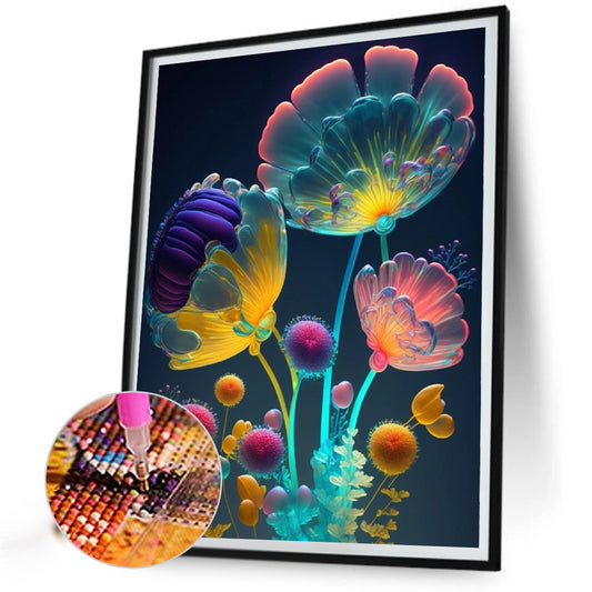 Transparent Underwater Flower - Full Round Drill Diamond Painting 30*40CM