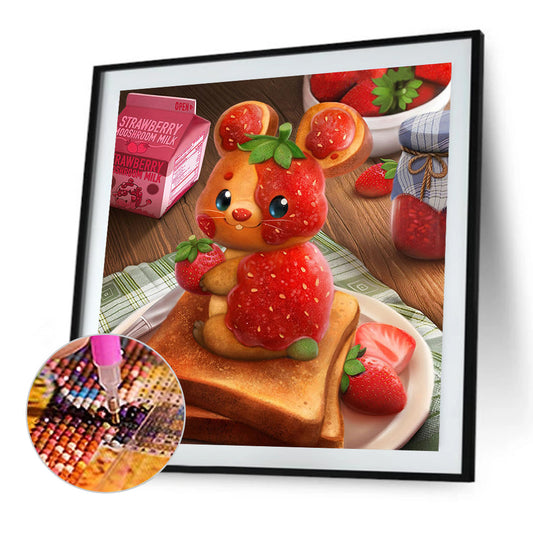 Strawberry Bunny Toast - Full Square Drill Diamond Painting 40*40CM