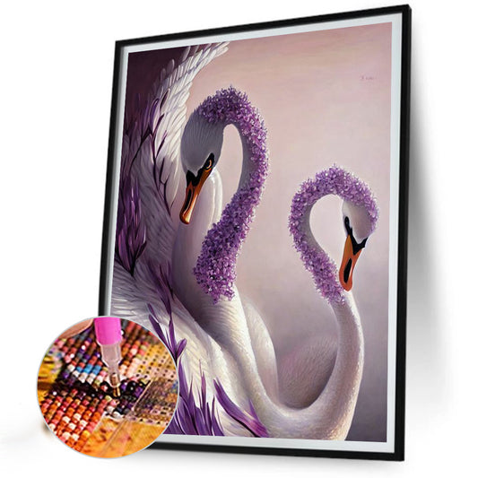 Swan - Full Round Drill Diamond Painting 30*40CM