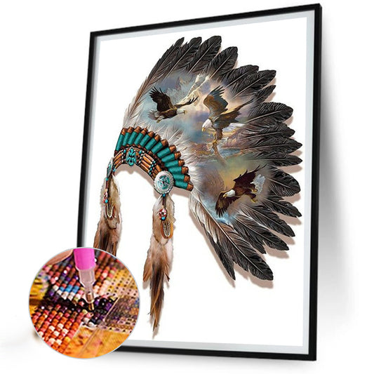 Native American Headgear - Full Round Drill Diamond Painting 30*40CM