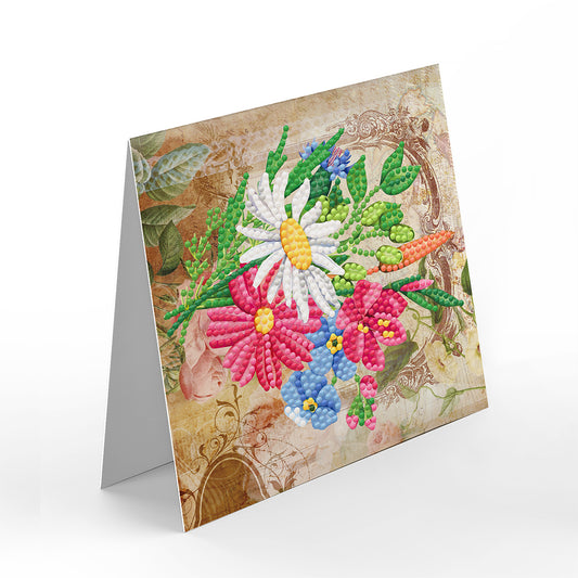 8pcs Flower Diamond Painting Greeting Card Includes Envelope DIY Postcards