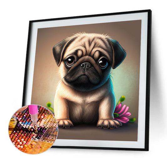 Pug Dog - Full Round Drill Diamond Painting 30*30CM