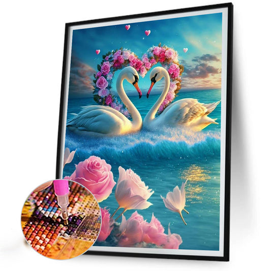 Fantasy Swan Lake - Full Round Drill Diamond Painting 40*50CM