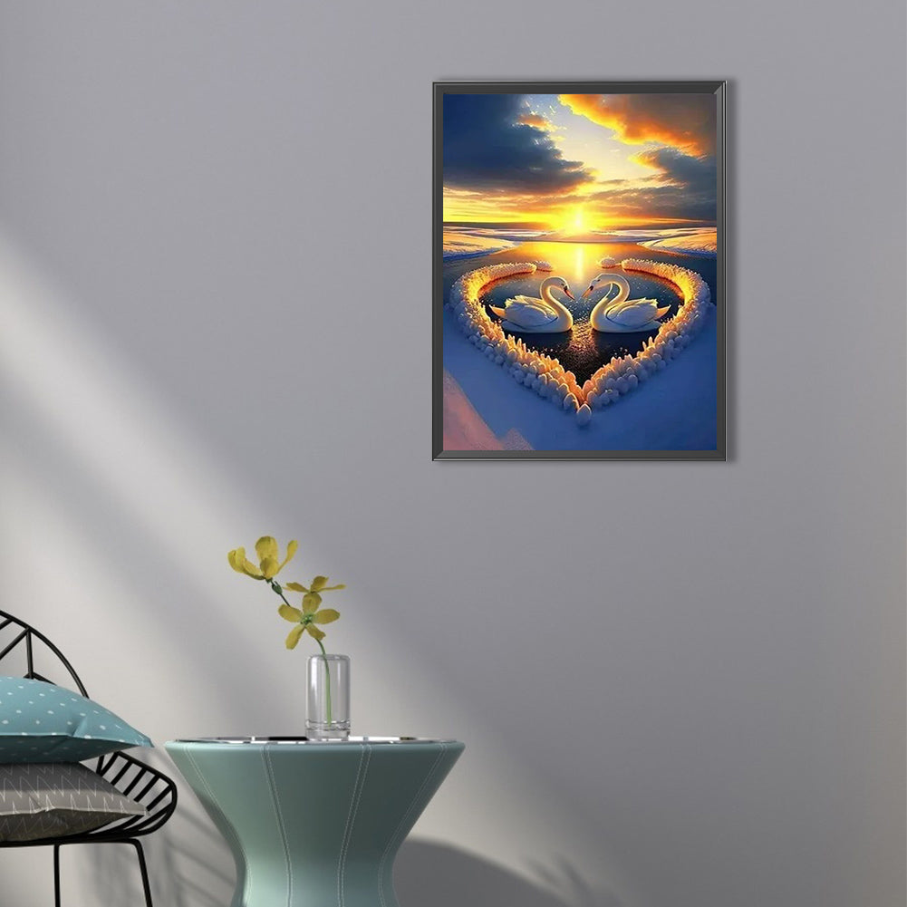 Fantasy Swan Lake - Full Round Drill Diamond Painting 40*50CM