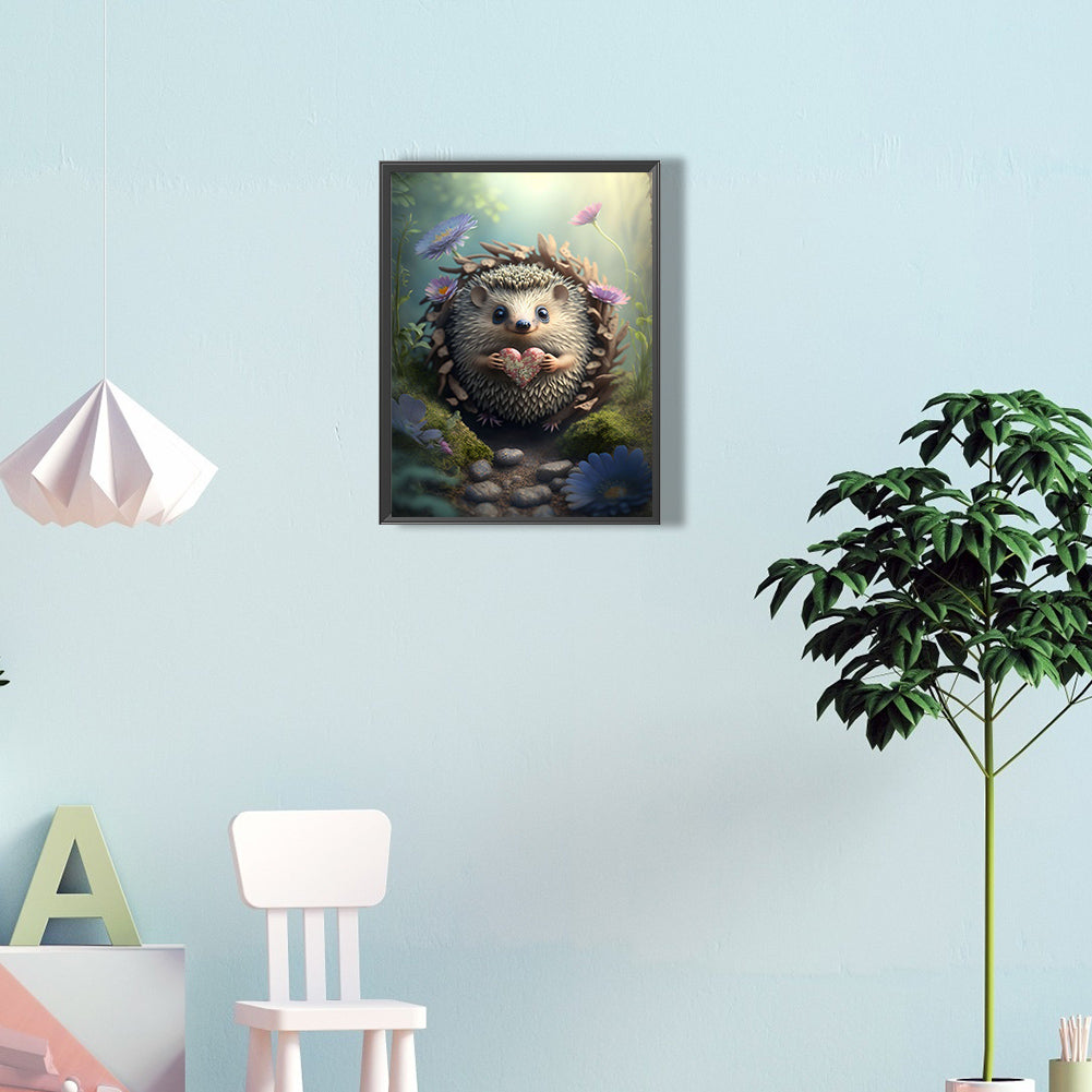 Hedgehog - Full Round Drill Diamond Painting 30*40CM