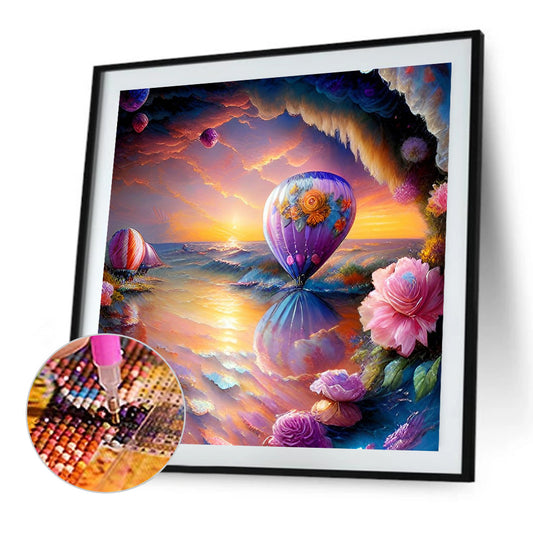 Hot Air Balloon - Full Round Drill Diamond Painting 30*30CM