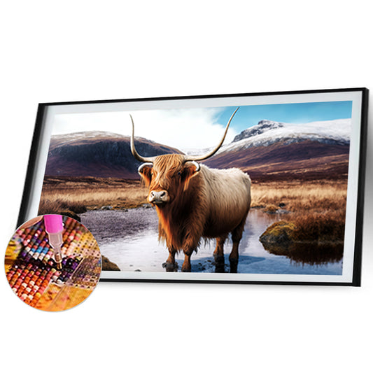 Highland Yak - Full Round Drill Diamond Painting 70*40CM