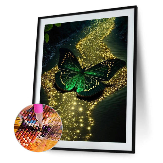 Fluorescent Green Lake - Full Round Drill Diamond Painting 30*40CM