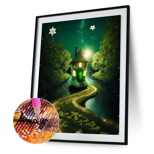 Fluorescent Green Lake - Full Round Drill Diamond Painting 30*40CM