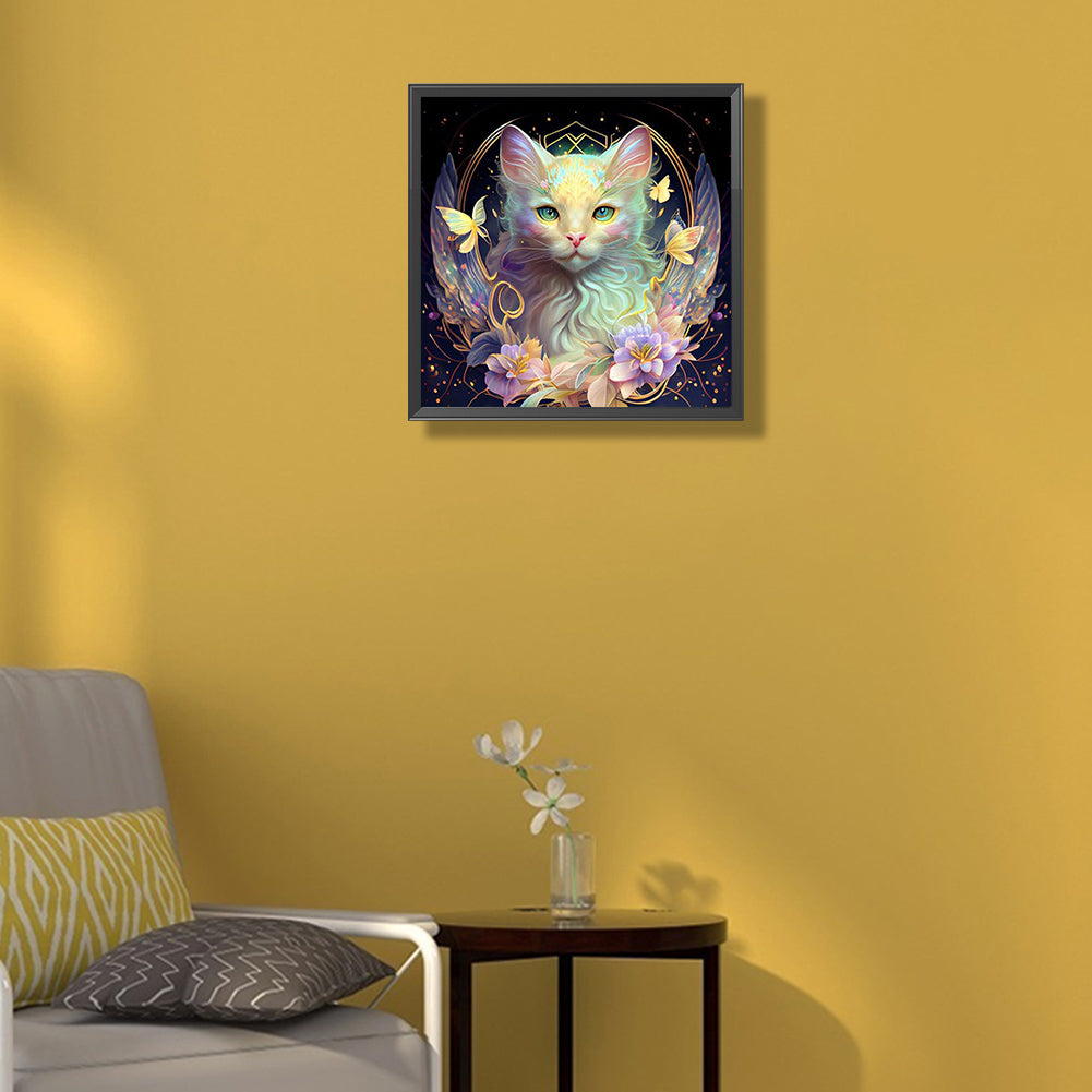 Elegant Cat - Full Round Drill Diamond Painting 30*30CM