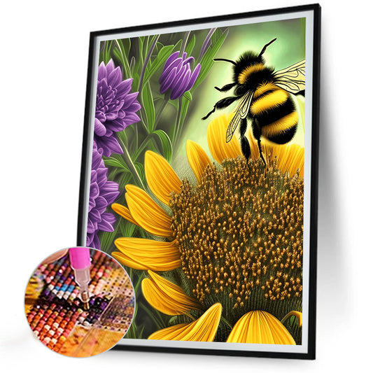 Hardworking Bee - Full Round Drill Diamond Painting 30*40CM