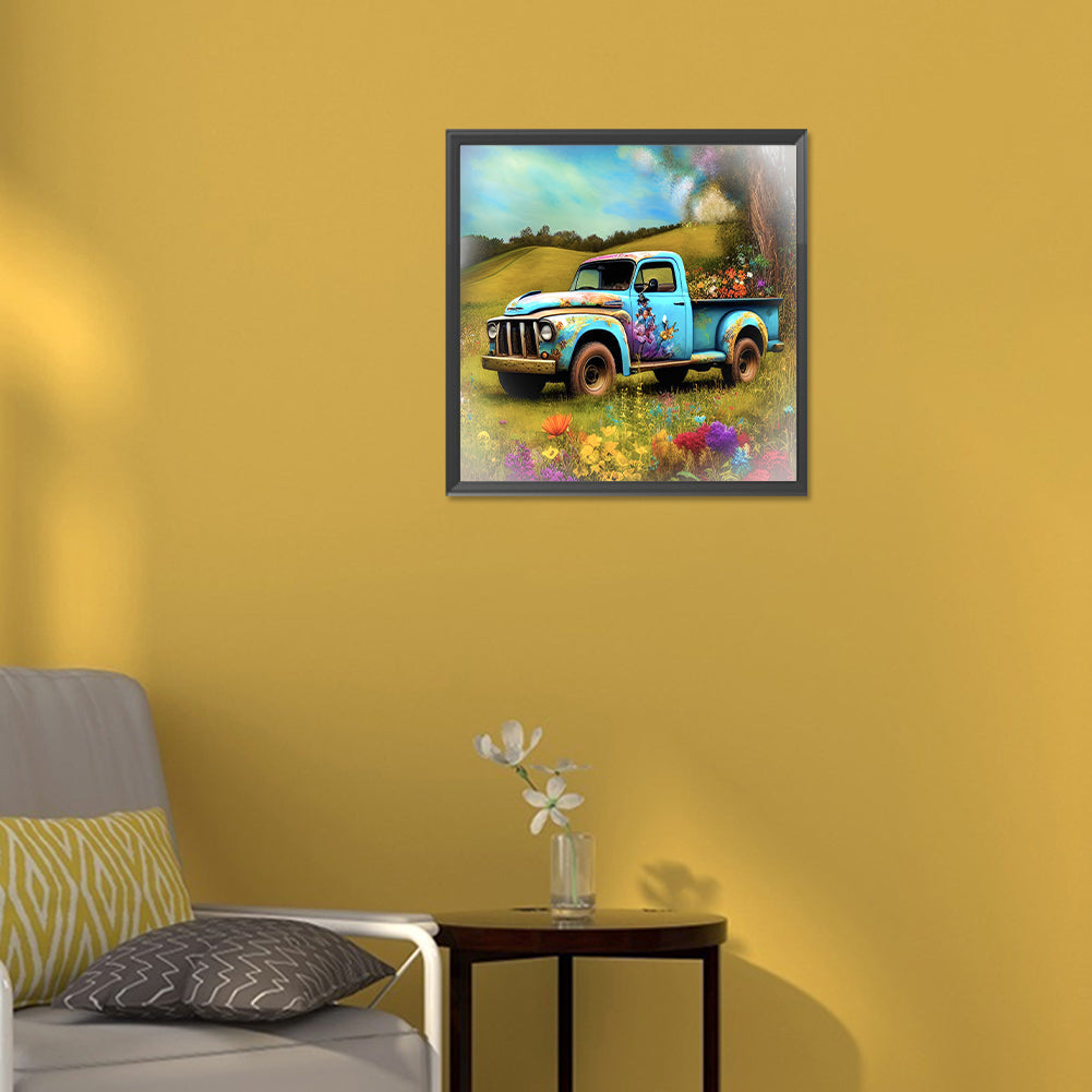 Old Truck On The Farm - Full Round Drill Diamond Painting 30*30CM