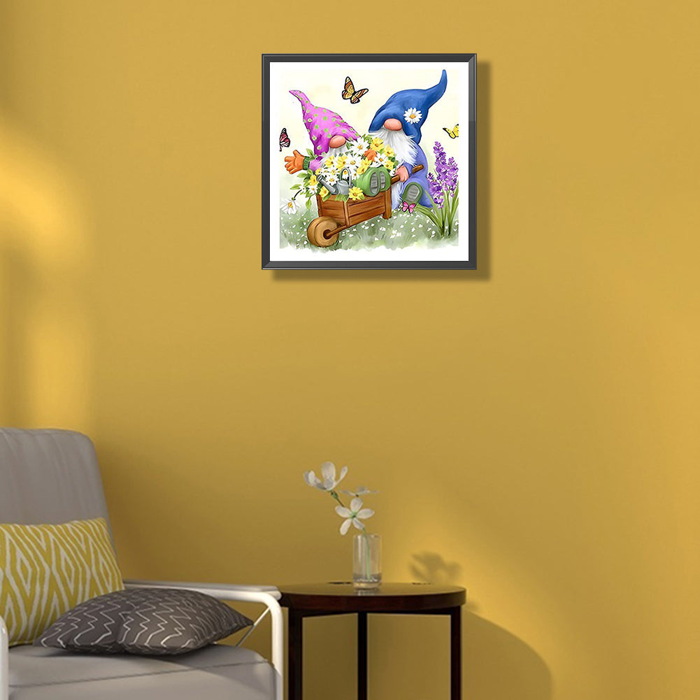 Flower And Dwarf - Full Round Drill Diamond Painting 30*30CM