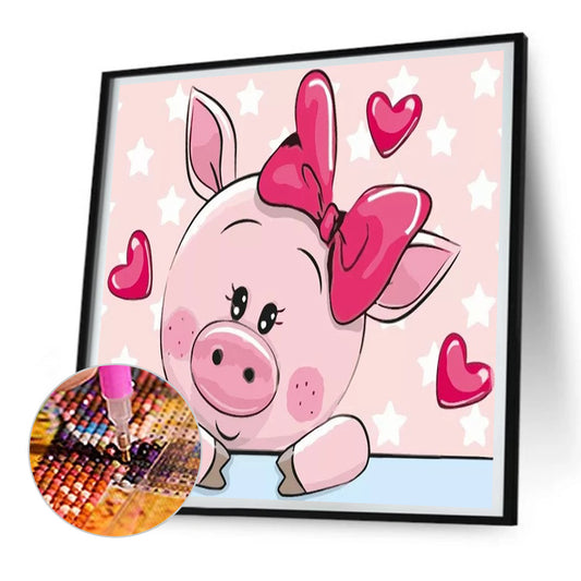 Cute Pig - Full Round Drill Diamond Painting 30*30CM