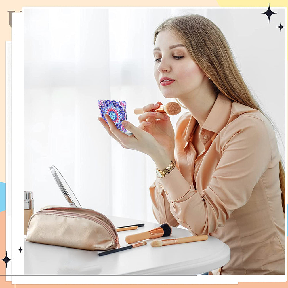 DIY Diamond Painting Makeup Mirror Portable Diamond Art Mosaic Makeup Mirror