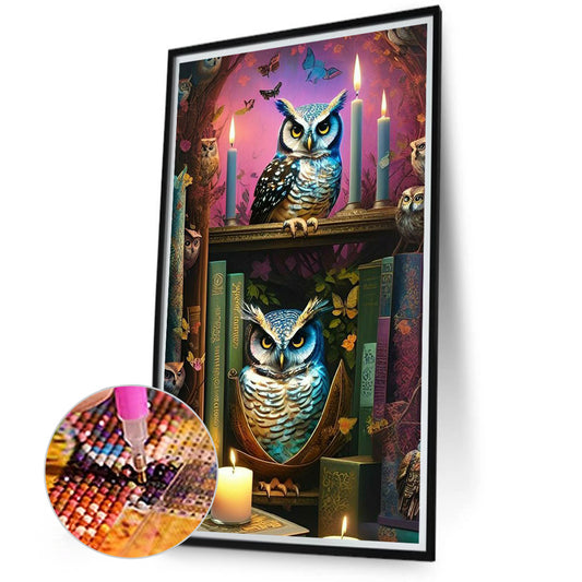 Owl - Full Round Drill Diamond Painting 40*70CM