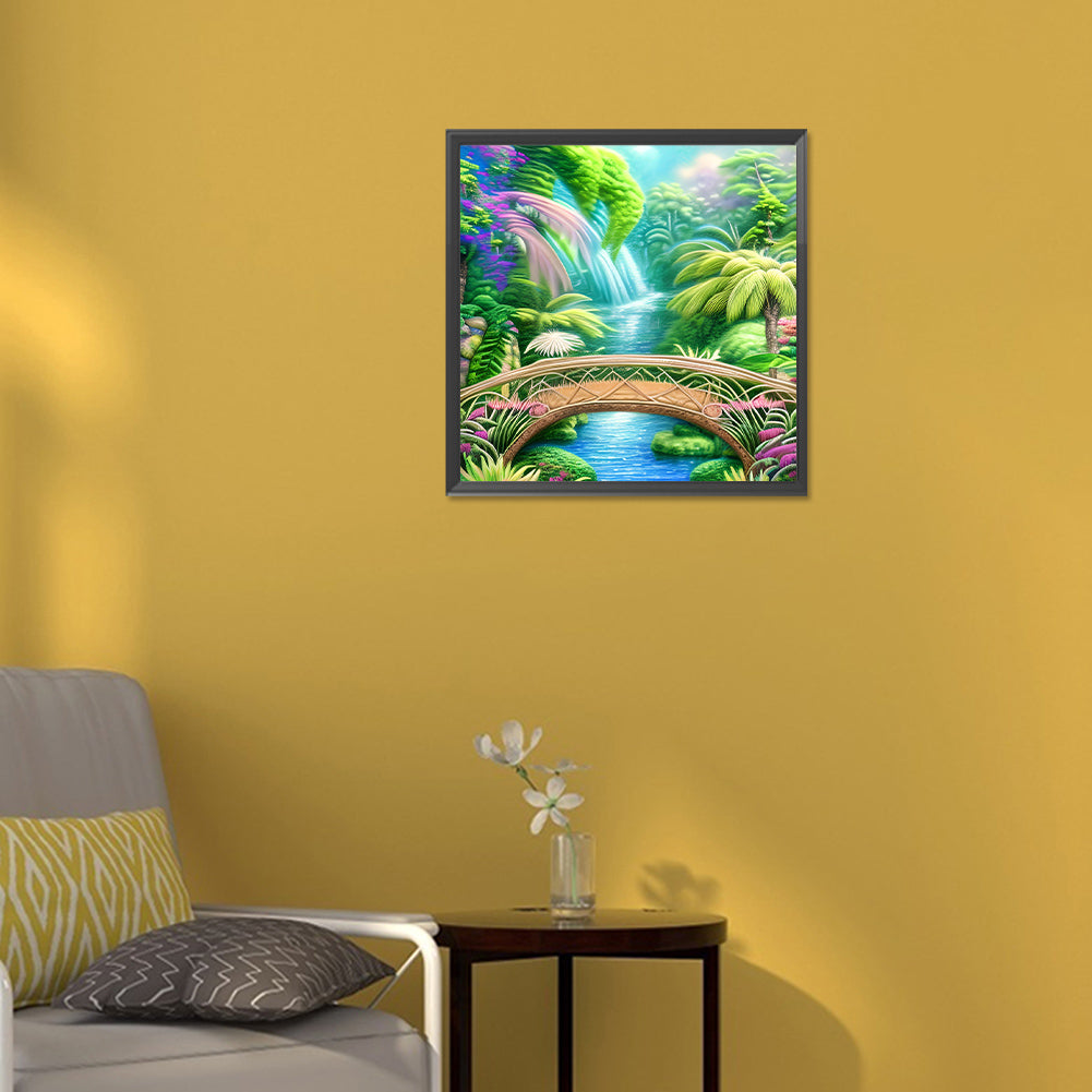 Park Arch Bridge - Full Round Drill Diamond Painting 30*30CM