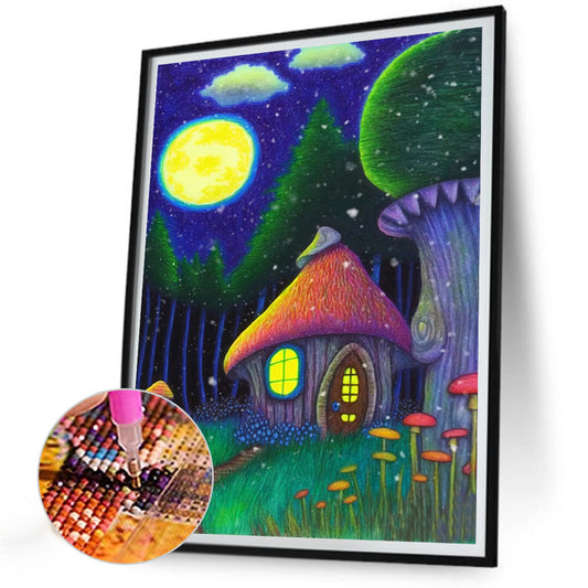 House At Night - Full Round Drill Diamond Painting 30*40CM